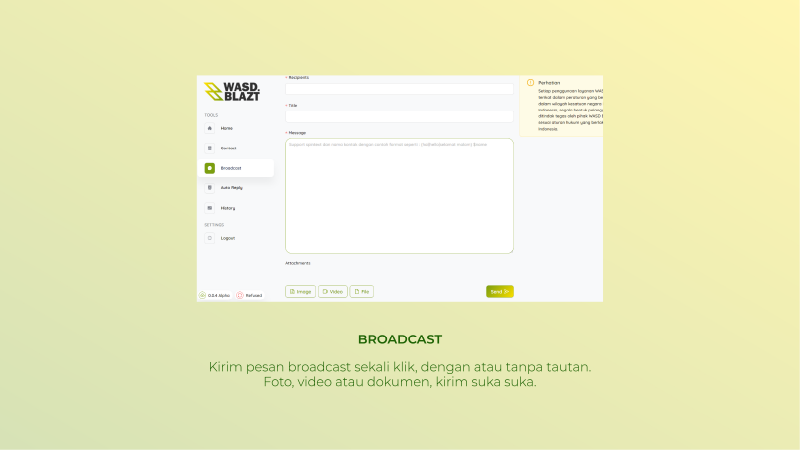 Kirim Pesan WhatsApp Massal | Kirim Pesan WhatsApp Massal | Aplikasi WhatsApp Broadcast | WA Bomber | WA Autoreply | Bot WhatsApp | WA Broadcast